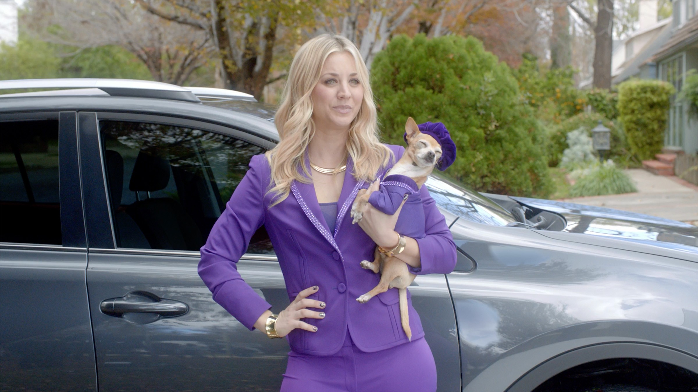 Kaley Cuoco as the RAV4 Genie