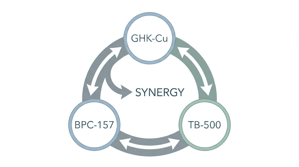 Glow peptide components synergy diagram