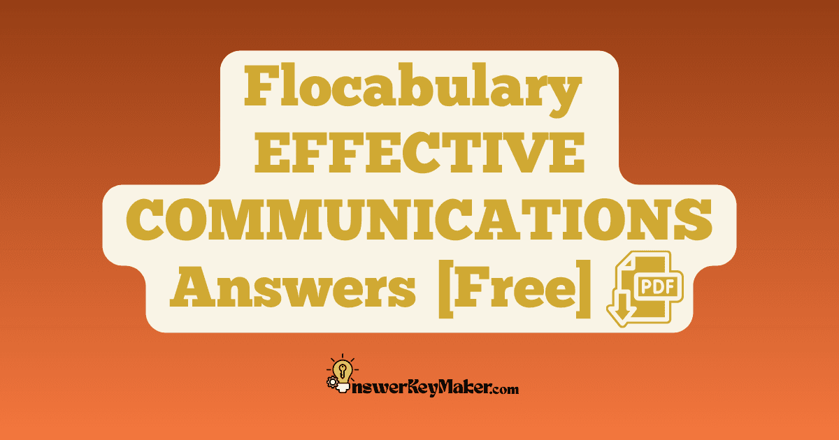 Flocabulary EFFECTIVE COMMUNICATIONS Quiz Read & Respond Answer Key PDF