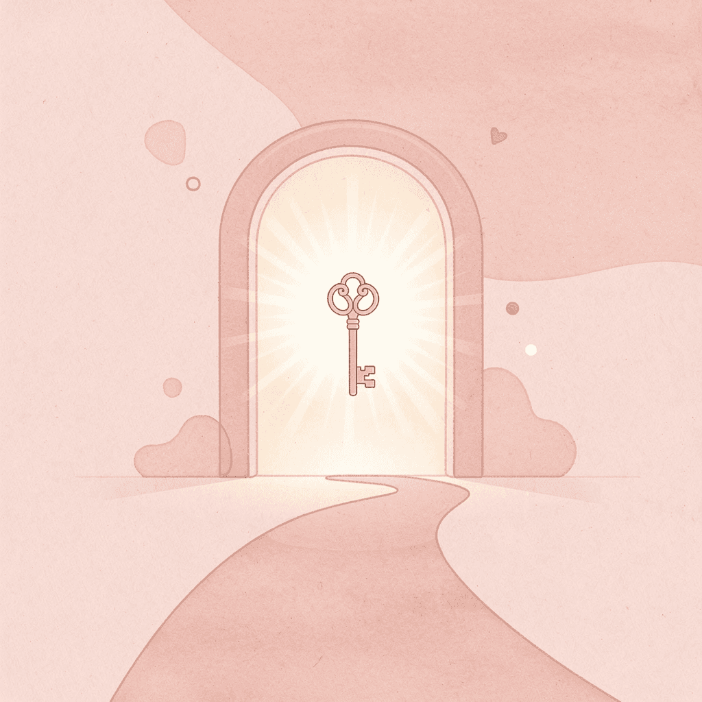 Gateway scene showing a door opening to college opportunities
