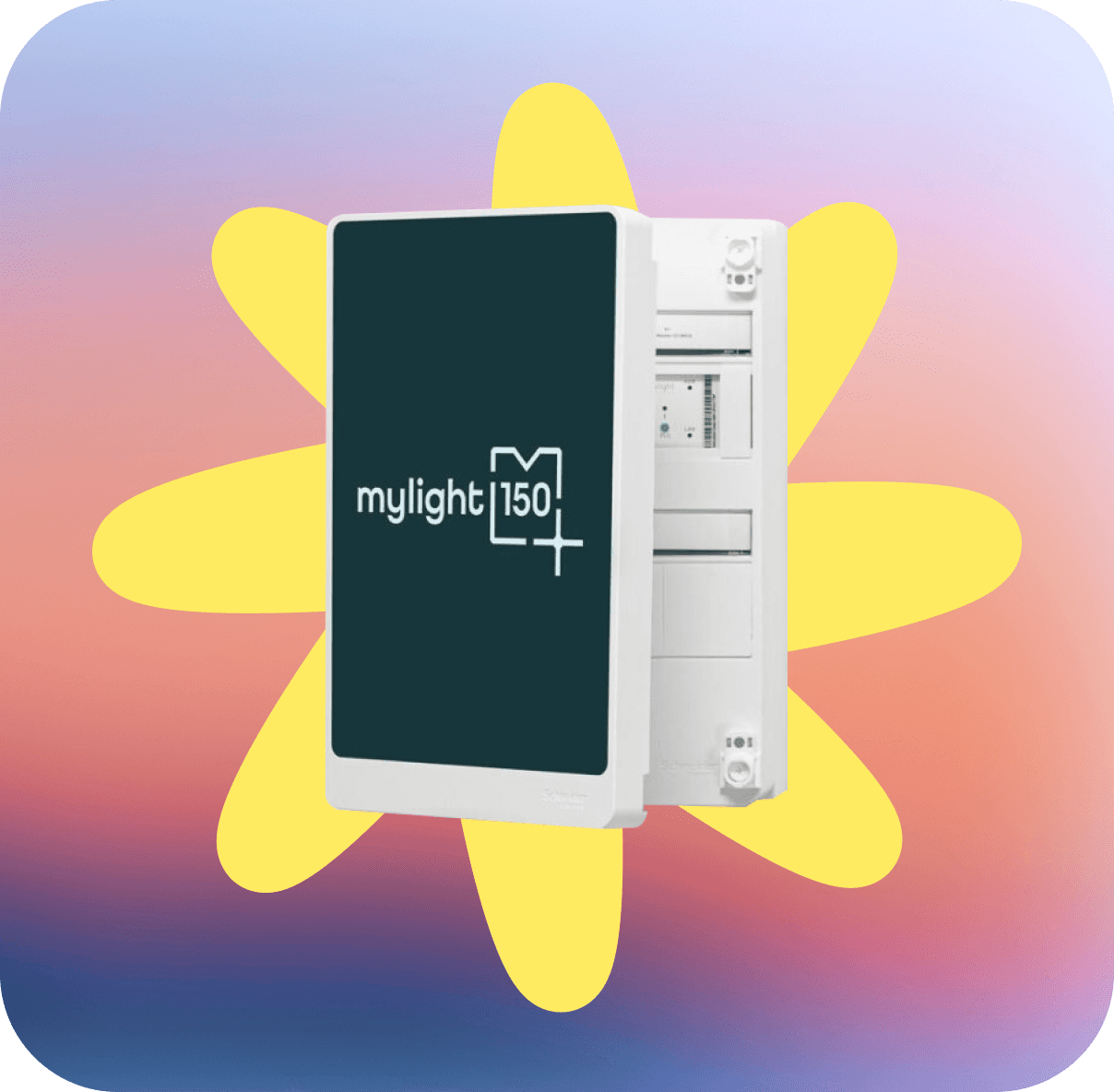 Photo d’un système de batterie virtuelle MyLight150 proposée par Solarock. La batterie virtuelle permet de stocker l’excès d’énergie produite par les panneaux solaires et de l’utiliser au bon moment.