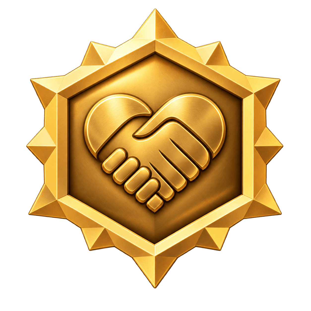 Gold 3D human connection emblem
