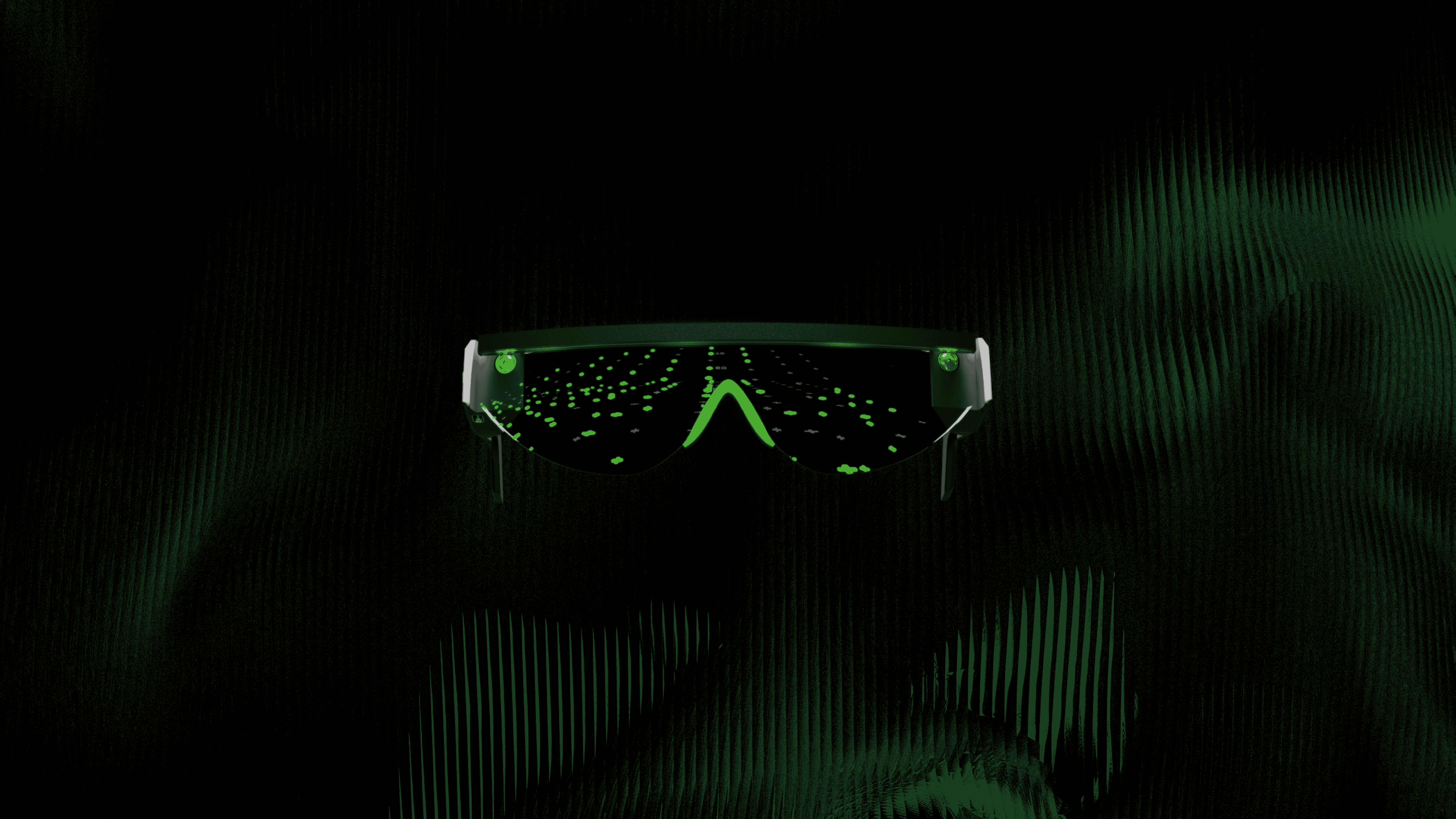 Front view on the activated Vision 01 Ar glasses