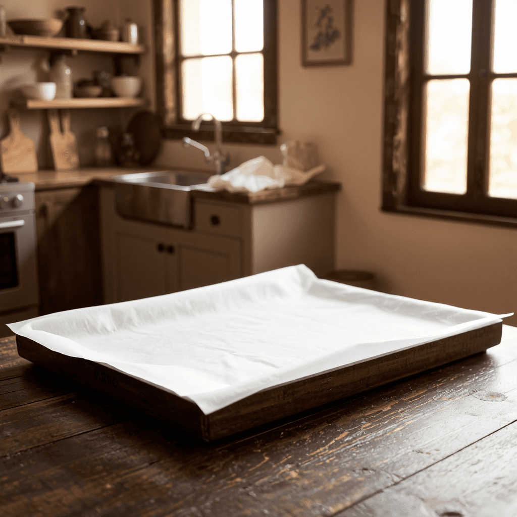 product photography of sheet of baking paper