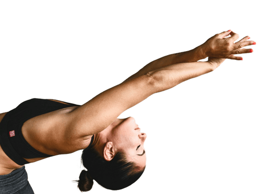 Frau in Fitnesskleidung, die sich dehnt