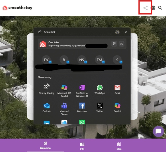 Contextual sharing in SmoothStay