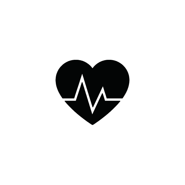 Herz-Kreislauf Icon mit EKG Linie in der Mitte