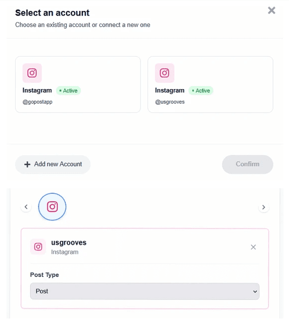 Repurpose Instagram content into posts, reels, stories, or carousels