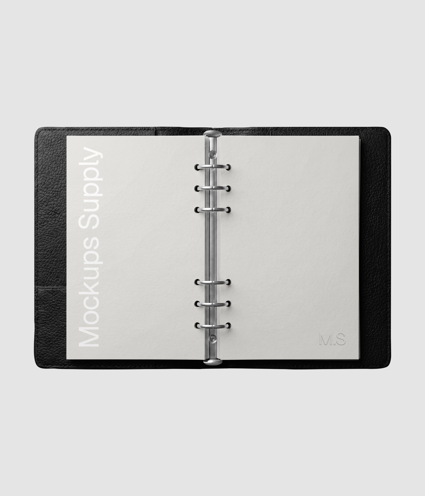 Open leather organizer template with editable planner layout download