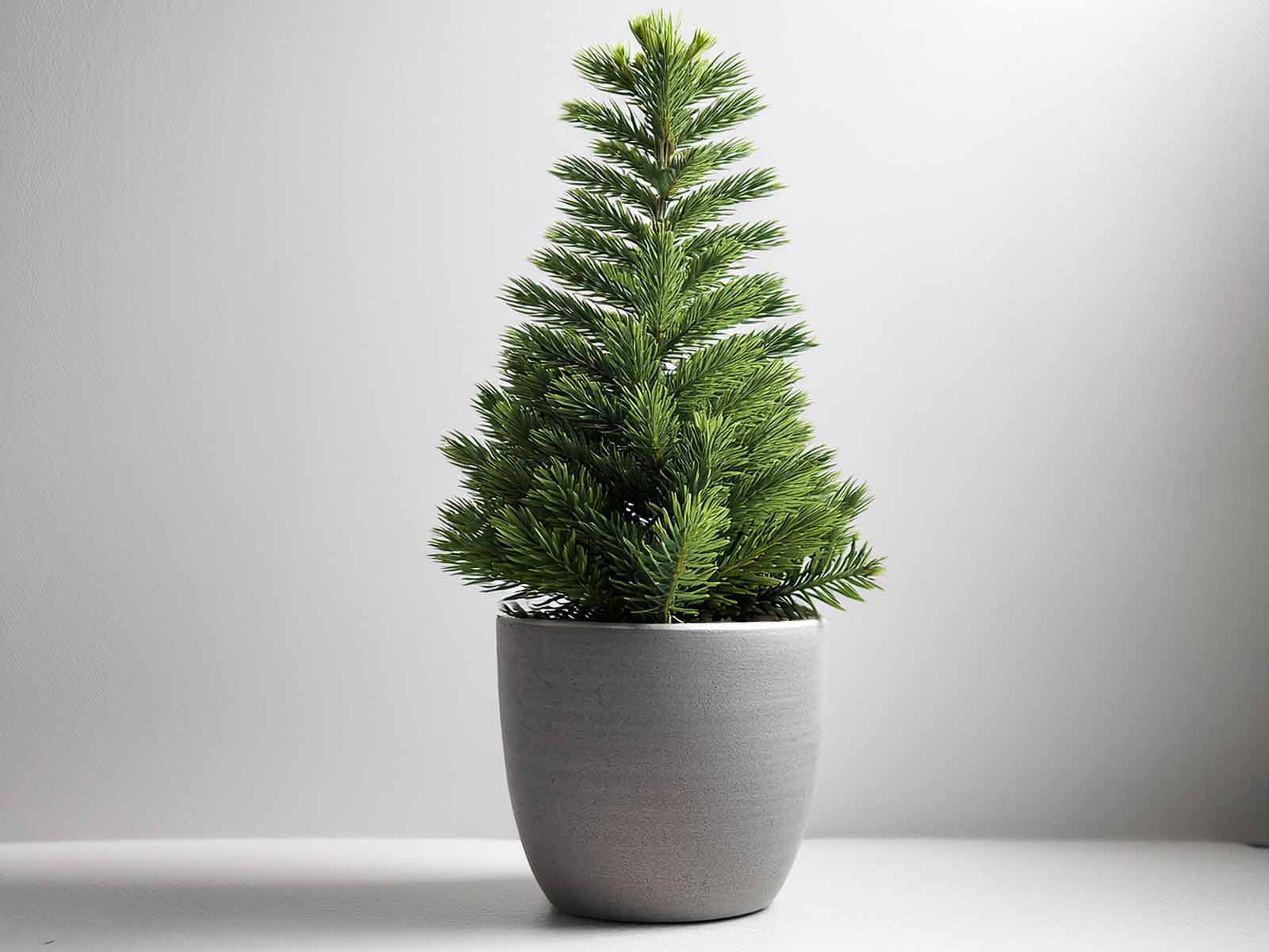 Norfolk Island Pine plant with tiered, soft green branches in a modern St. Louis office, supplied by Tropical Decor