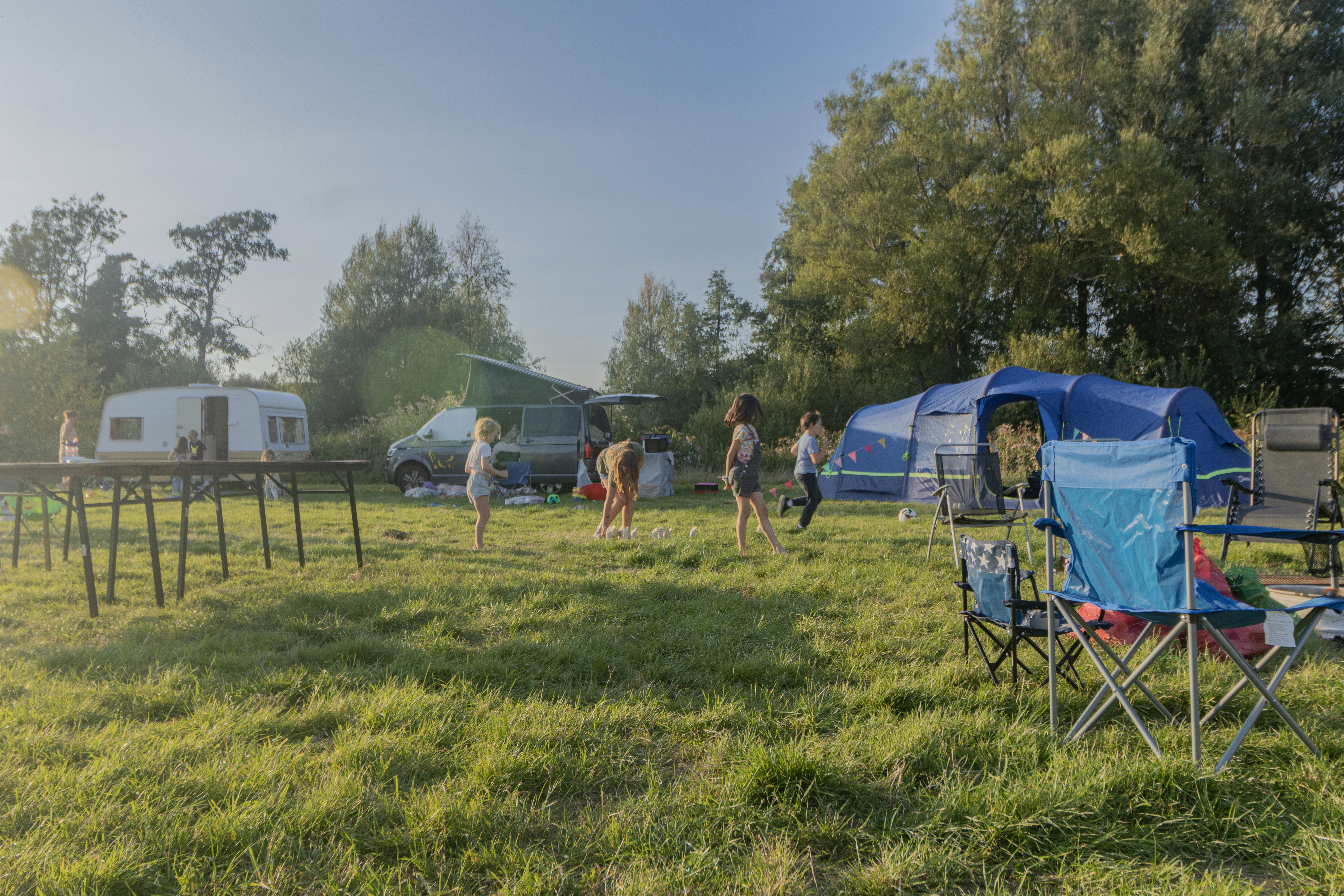 Family Camping at Deer Park Campsite, Sussex