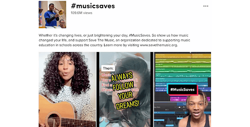 social media branding example from Music Saves