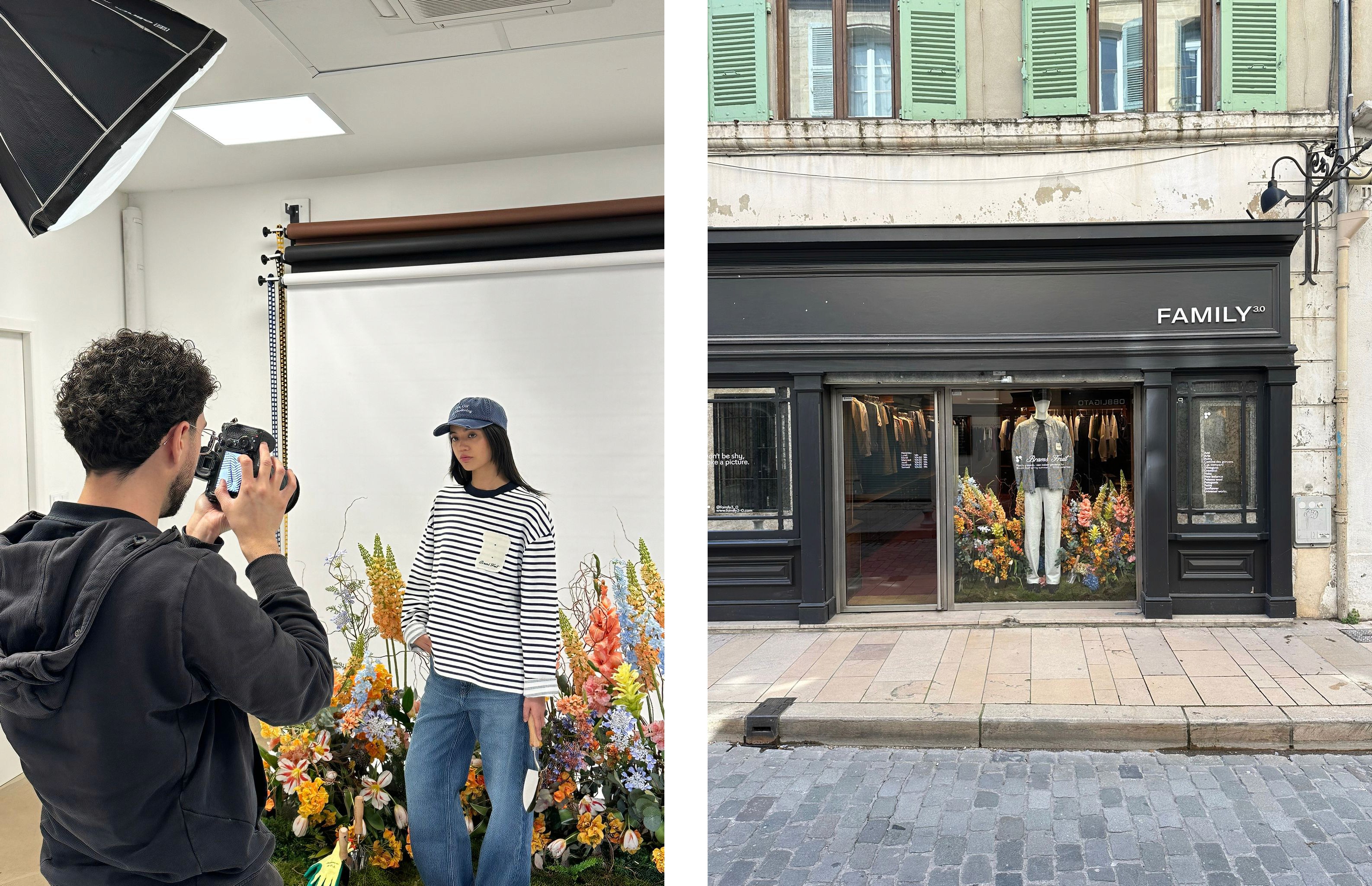 Un shooting photo et la vitrine de Family 3.0