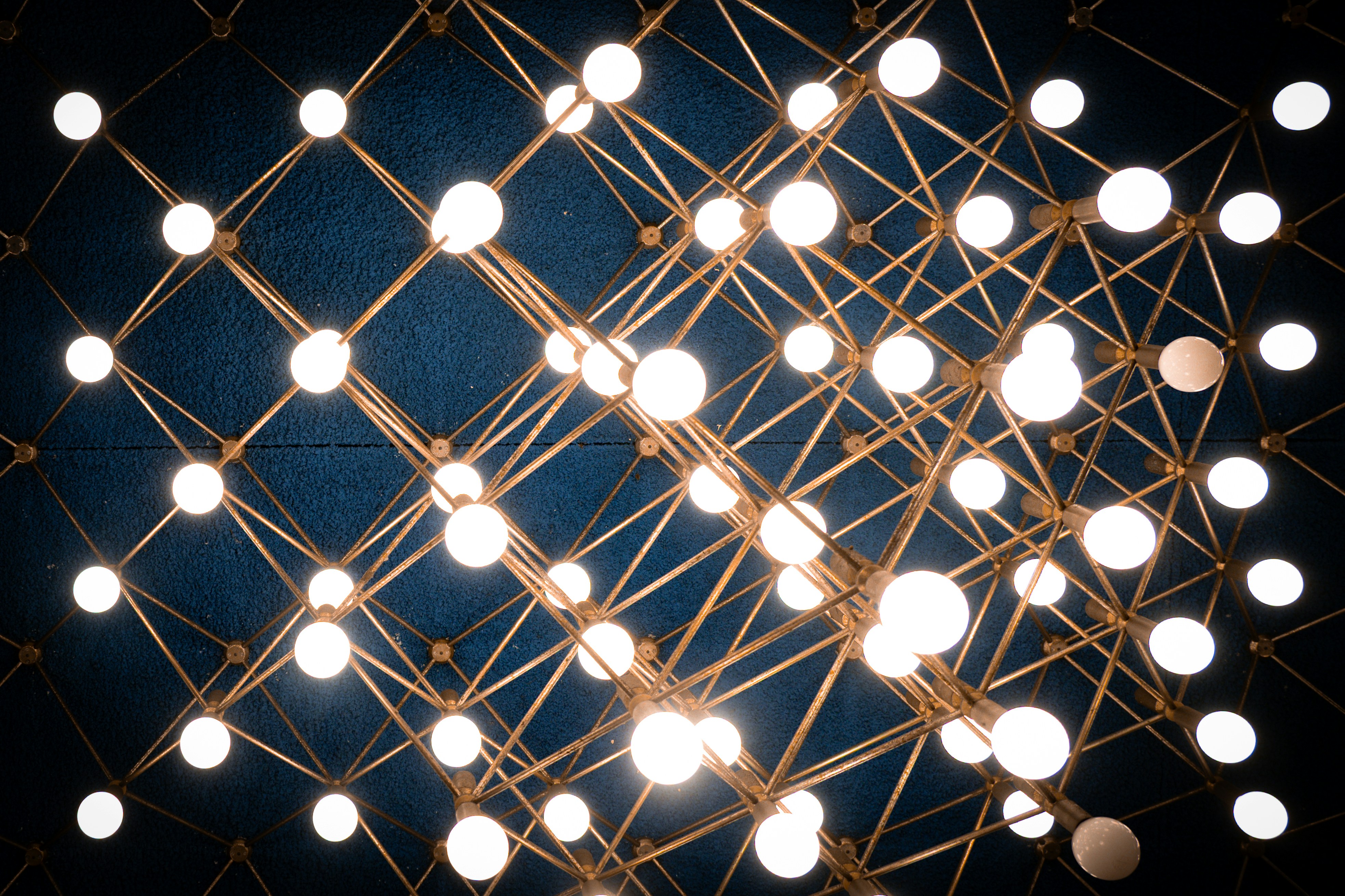 Abstract geometric pattern of illuminated lights.