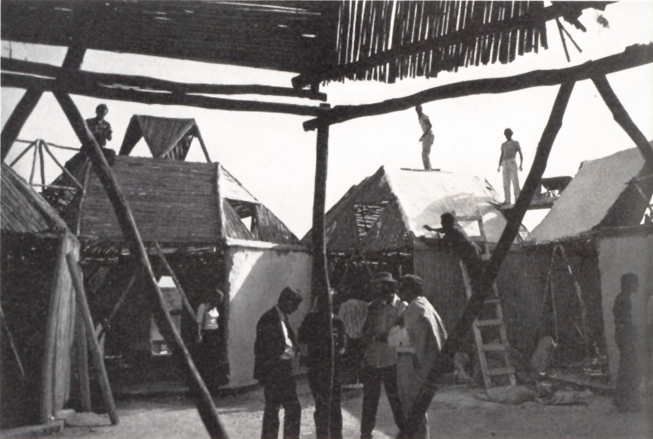 CERF, Photohtaphs of building an experiment at the Yacoub El Mansour neighbourhood in Rabat, 1973. From David Georges Emmerich, Soft architecture : essais sur l’autoconstruction (Paris : Institut de l’environnement, 1974), 57–75