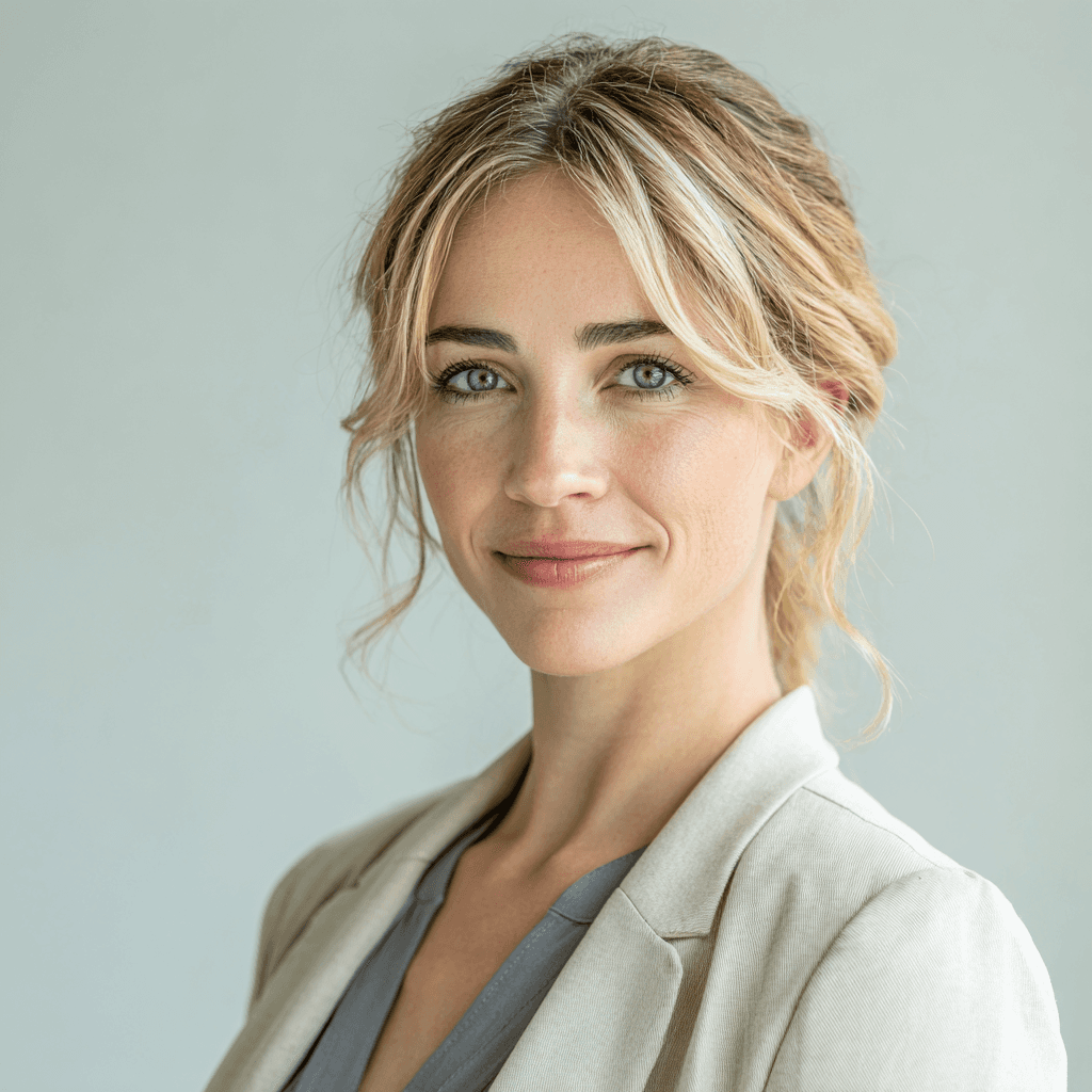 Woman smiling in an office
