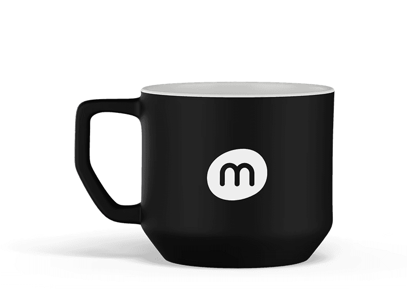 Modern ceramic compact mug for branded corporate gifting
