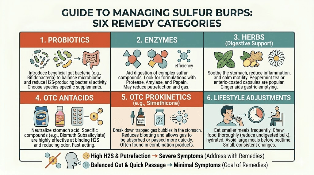 Proven remedies for sulfur burps on GLP-1 medications including probiotics digestive enzymes and natural options