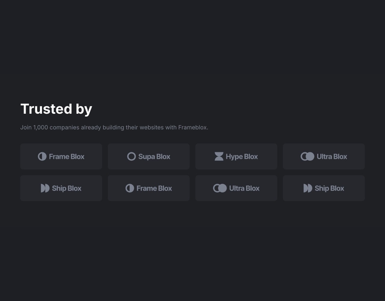 Framer Dark Logos Section - Frameblox UI