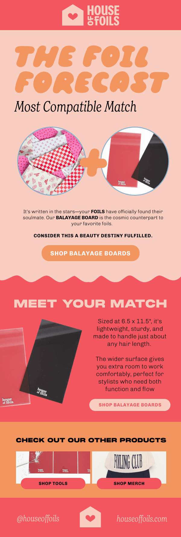 House of foils email design