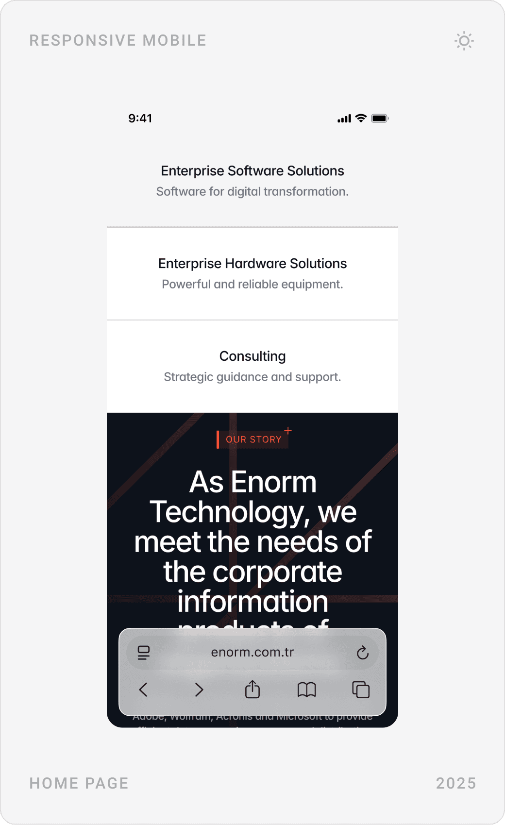 Professional Enterprise Service Navigation Mobile Design