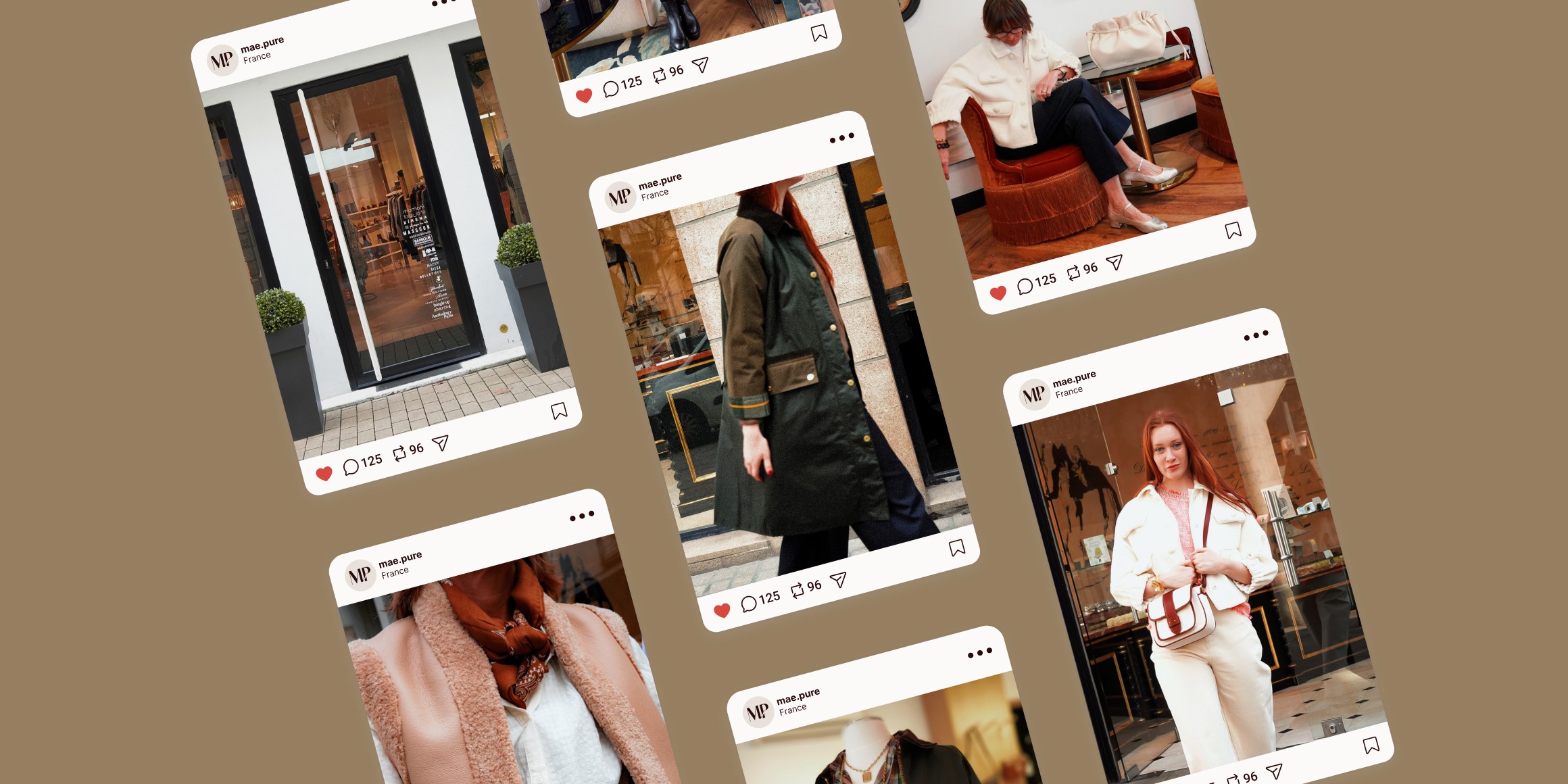 Autres exemples de publications instagram pour la boutique Blanche à Nantes. Les photos ont été réalisées lors d'un shooting.