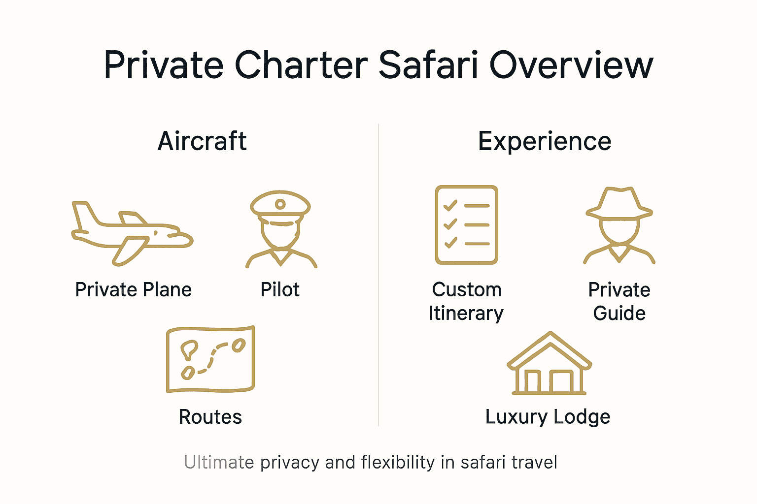 Infographic of private charter safari features