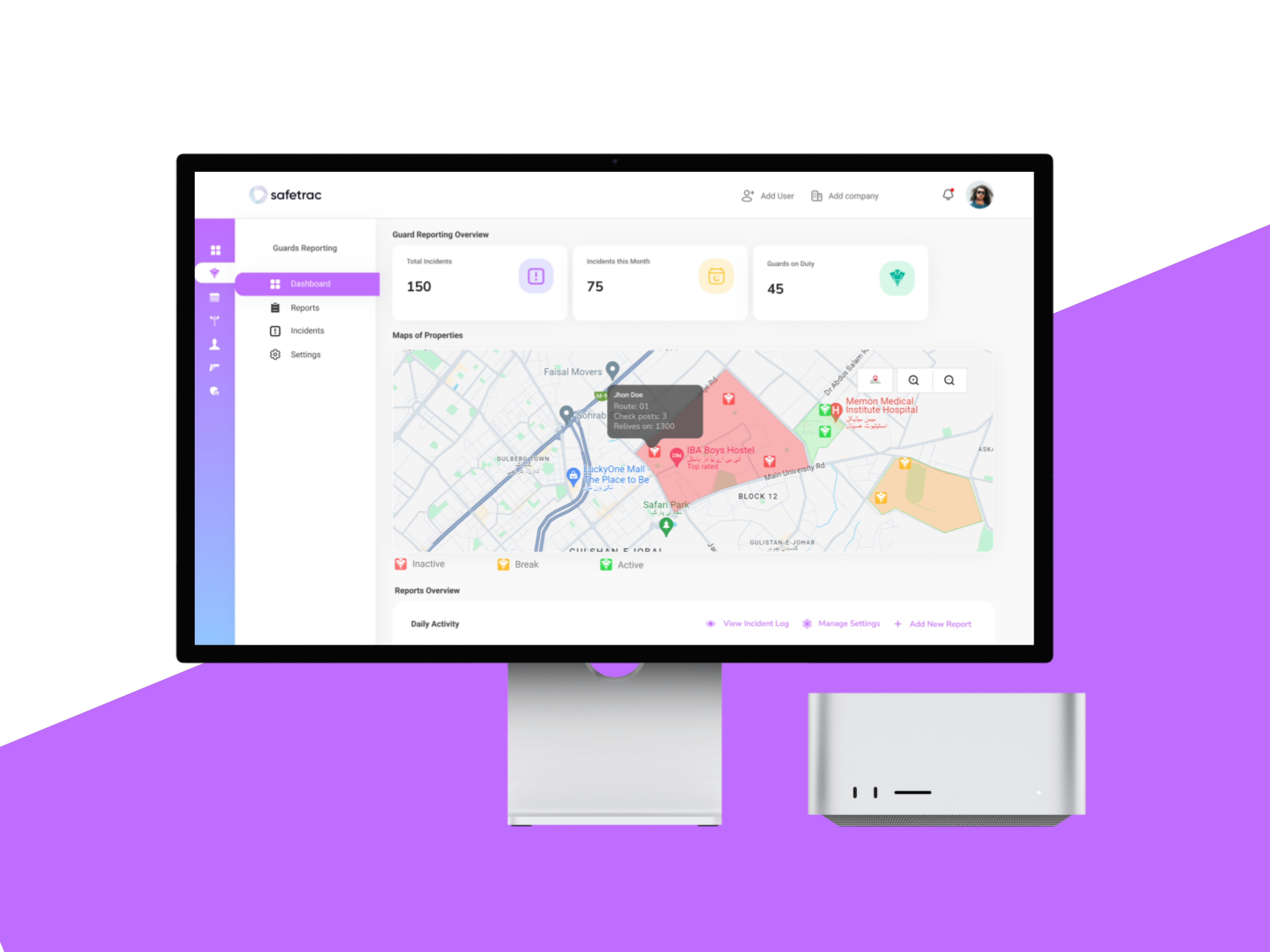 Saftrac – Security Management Web App