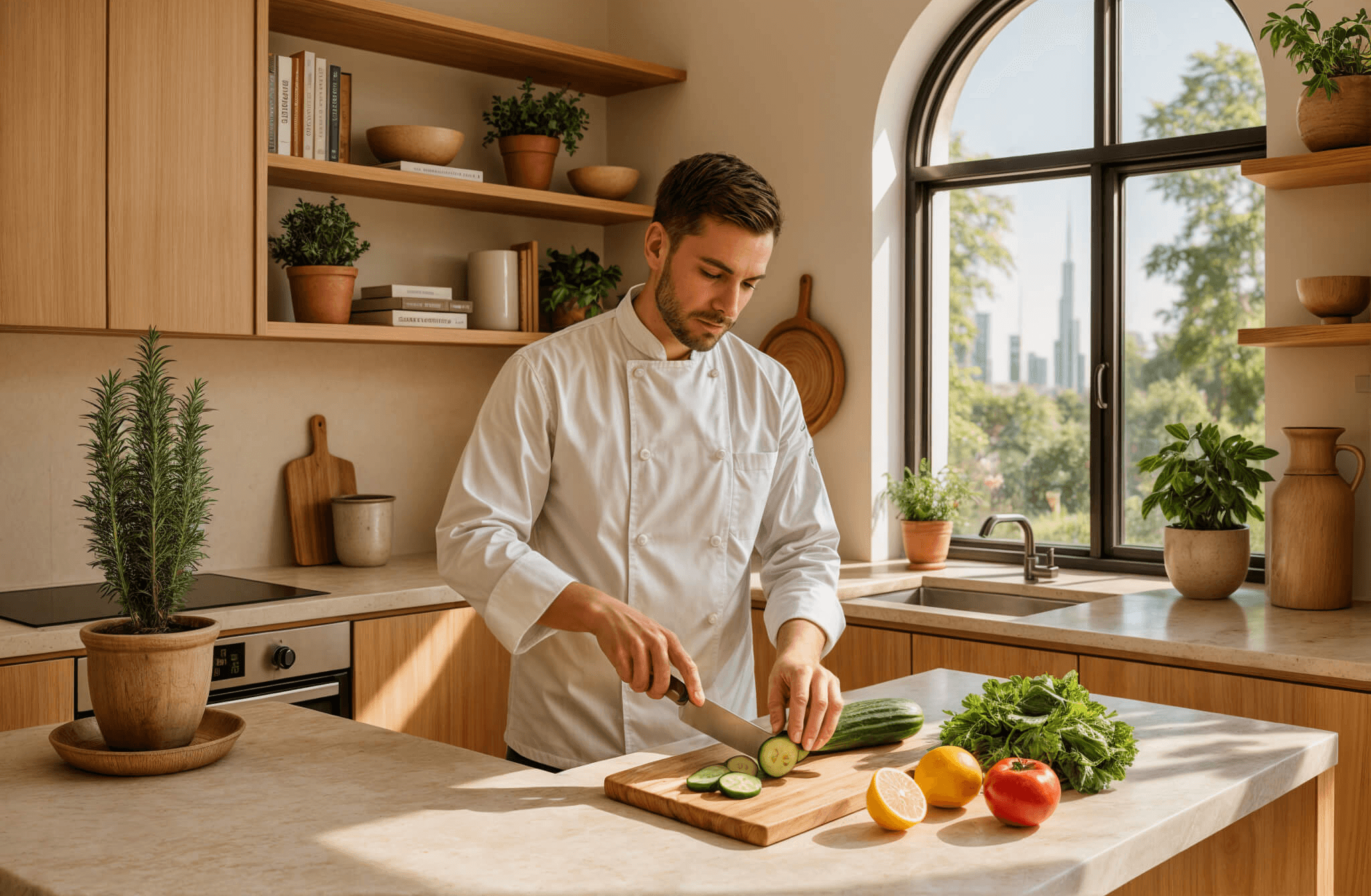 Man preparing food