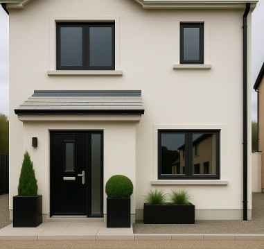 cream color aluminium planters