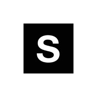 Black square with a white letter "S" in the center.