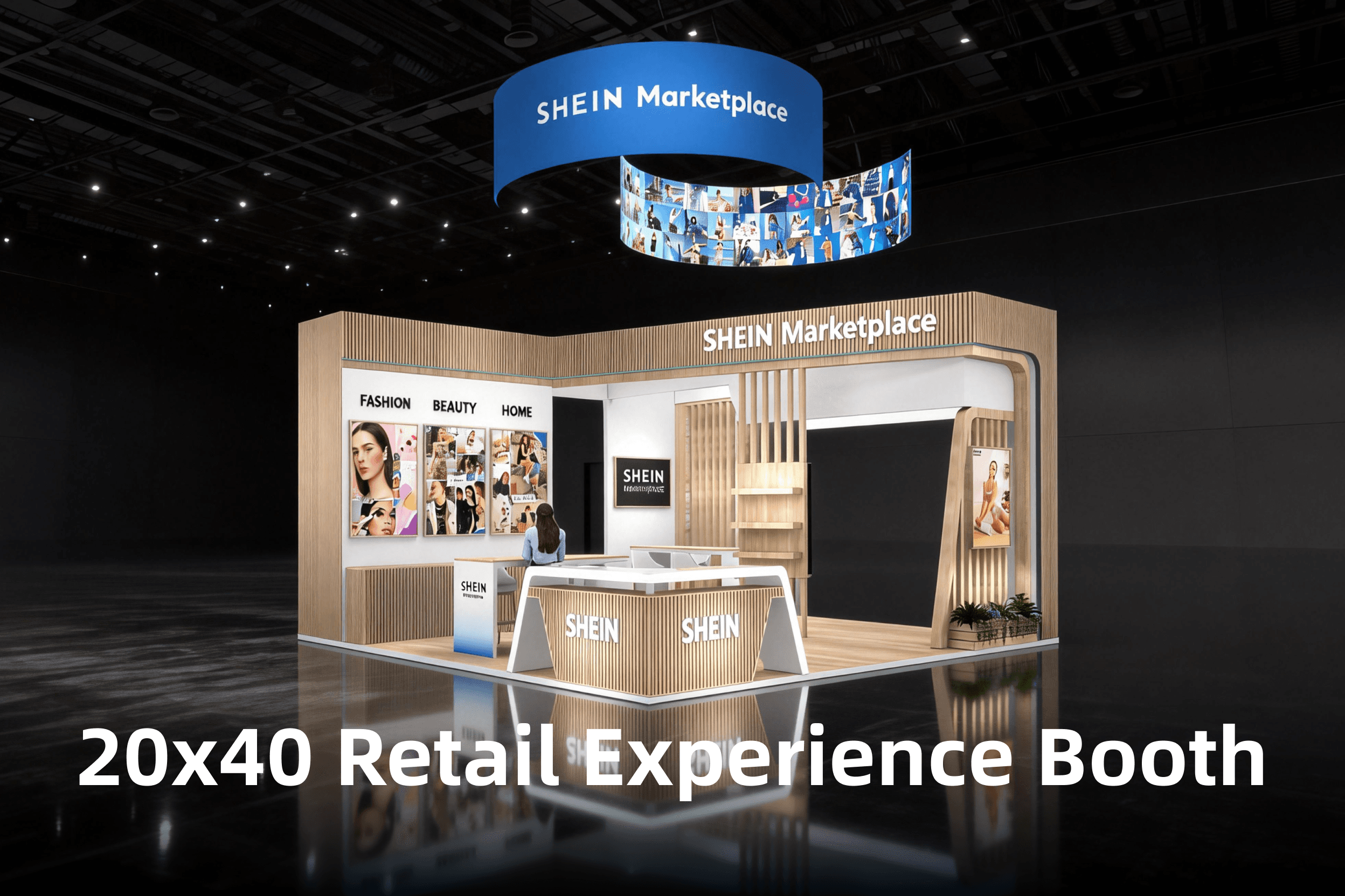 Chicago 20x40 custom exhibit booth designed for retail brand activation and visitor flow control