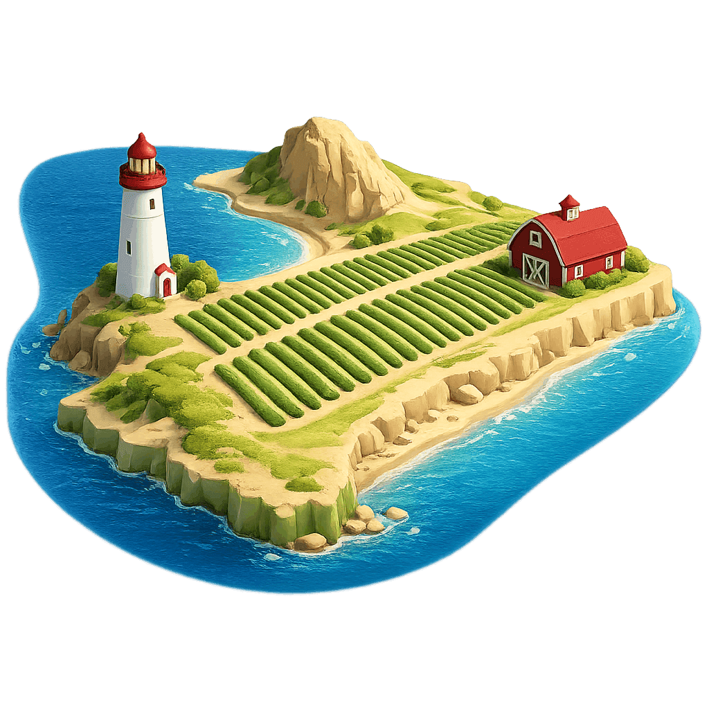 Artistic illustration of the Leelanau Peninsula wine region.