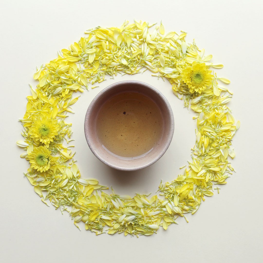 cup of tea and flowers
