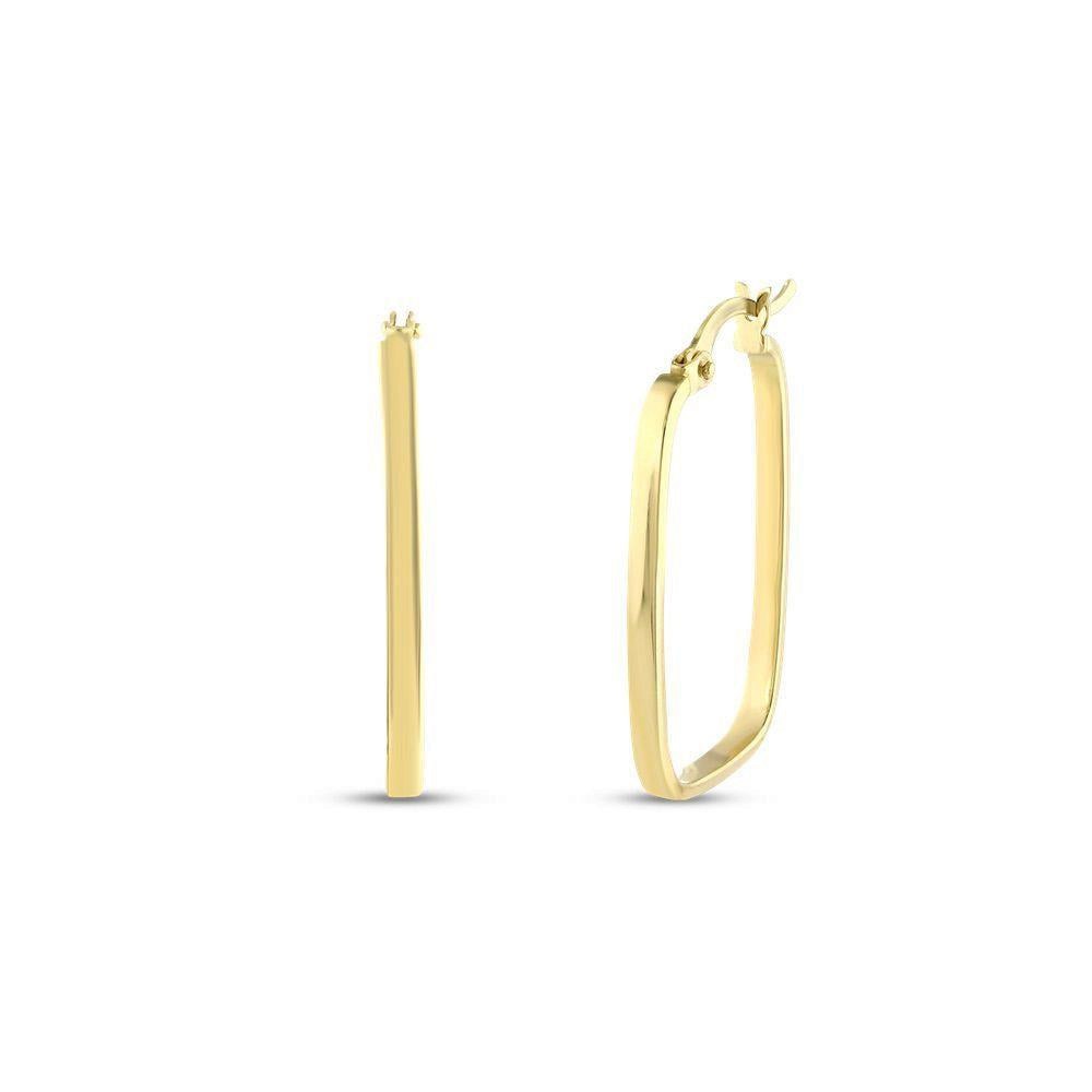 Assos Pırlanta 14 Ayar Altın Modern Geometrik Tasarım Küpe