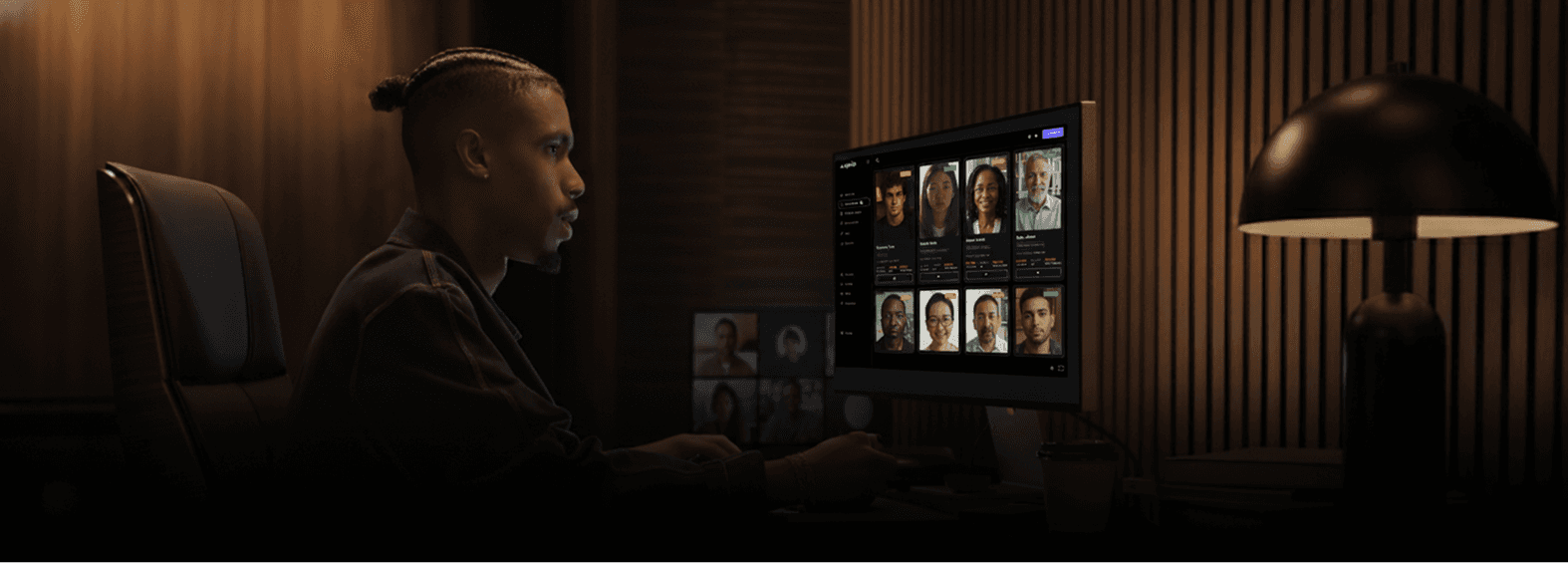 man working at a scan interface 