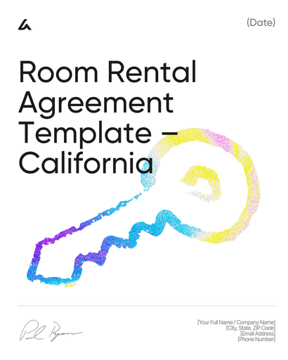 Room Rental Agreement Template – California