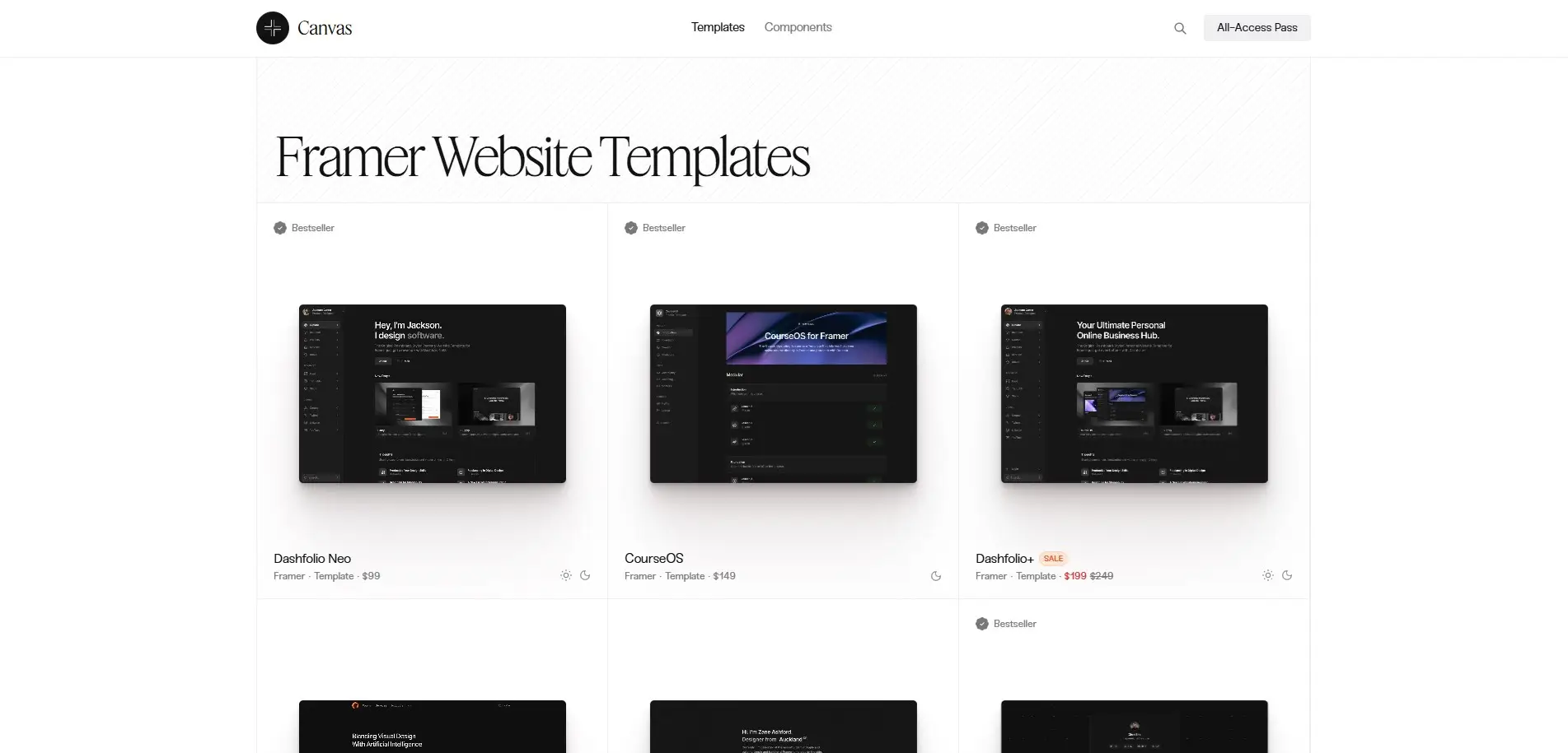 Canvas Supply- framer template provider