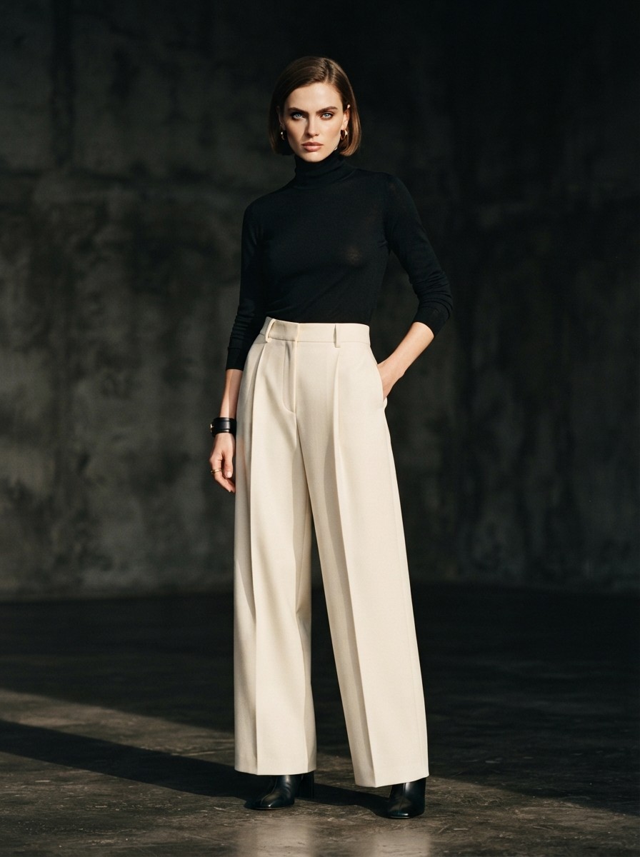 Margot Pleated Trouser — Black
