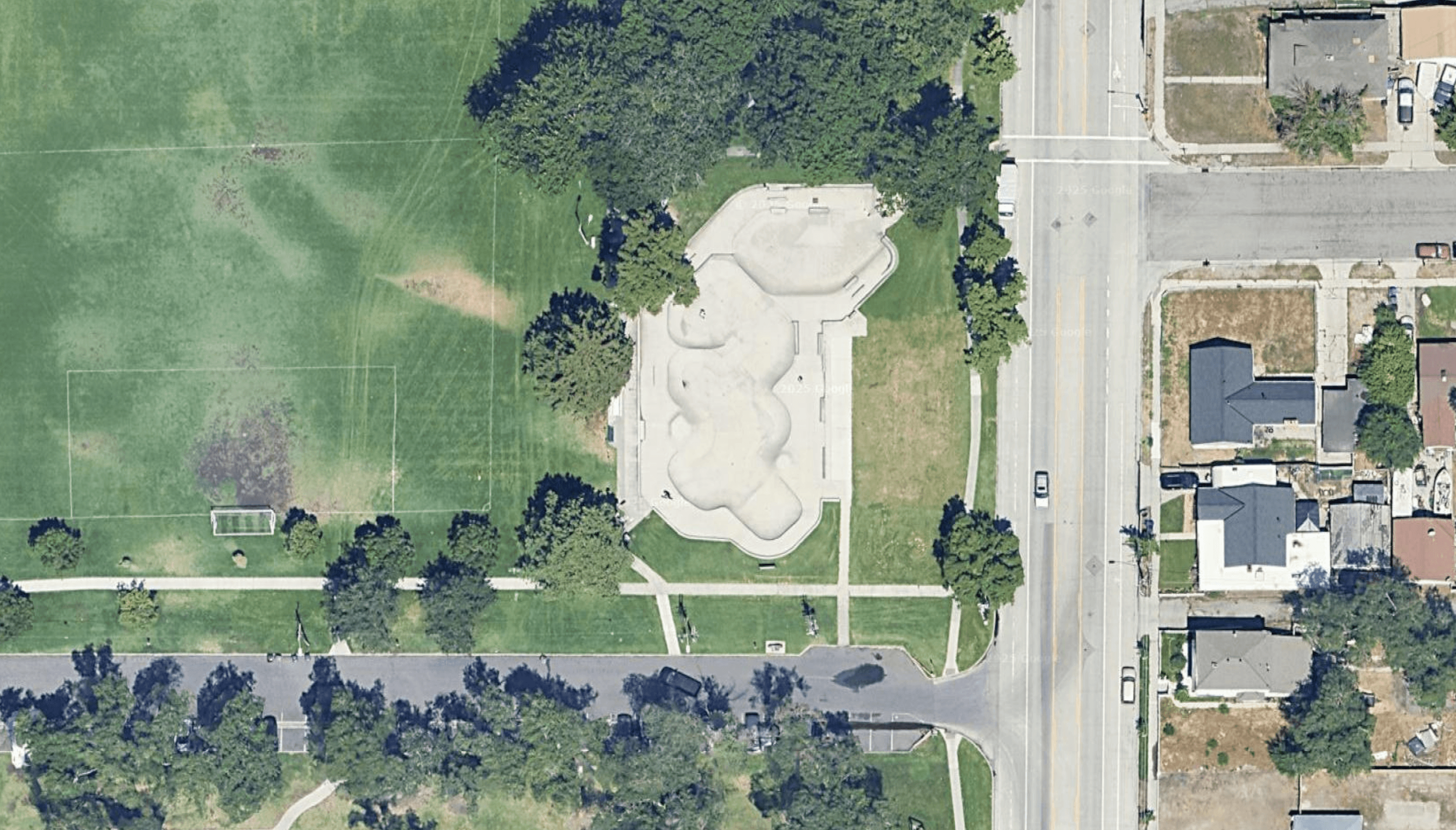 Satellite imagery for the 9th and 9th Skatepark in Salt Lake City Utah