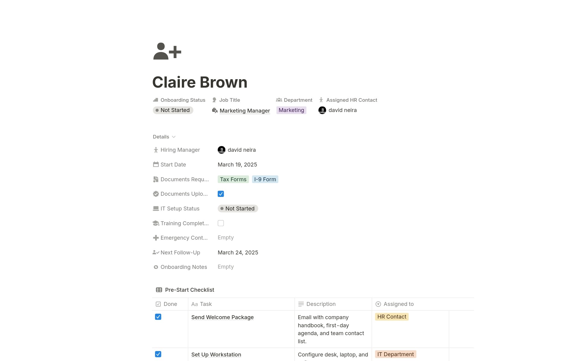 Applicant screenshot