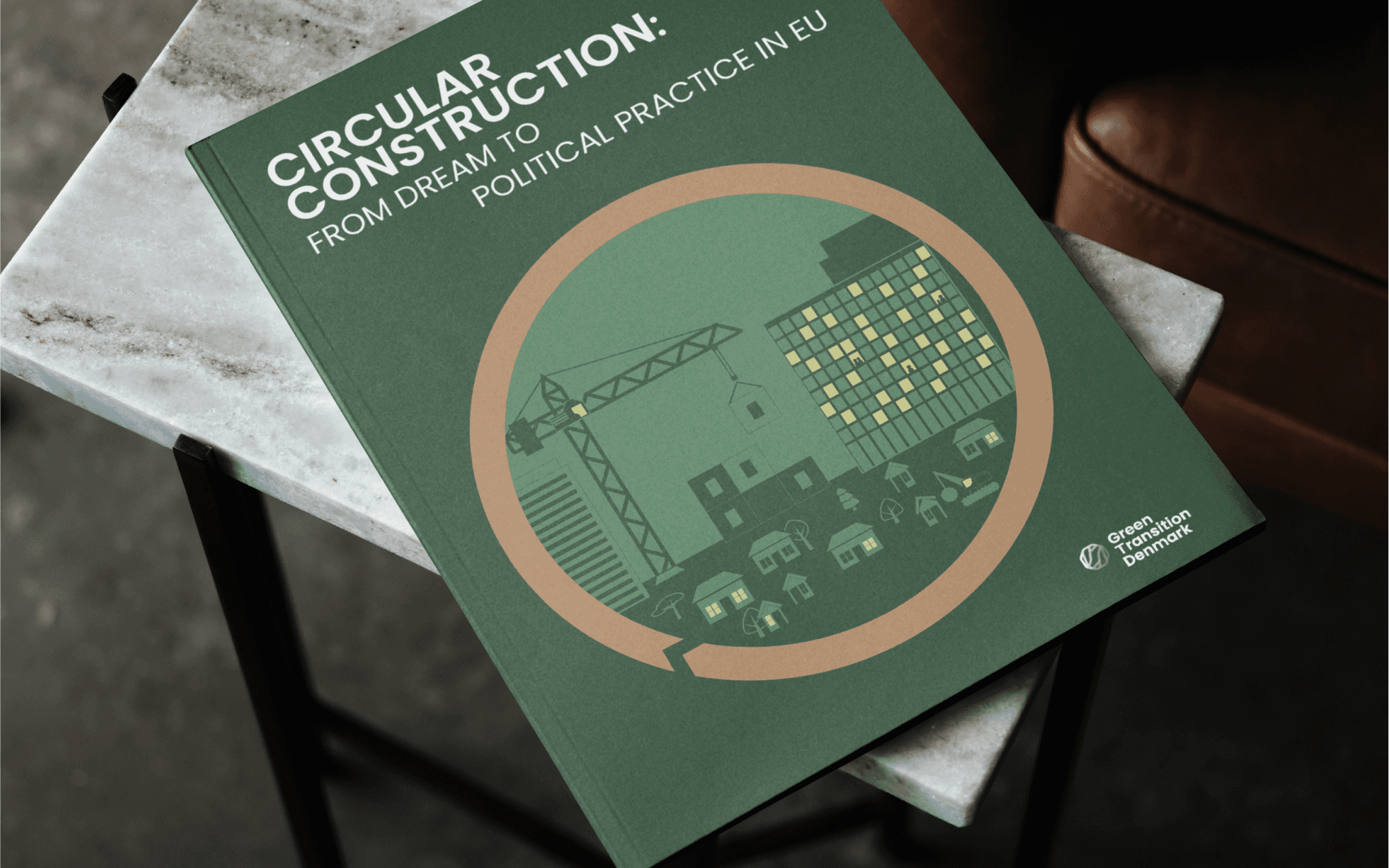 Mock up of a report design: "Circular Construction".