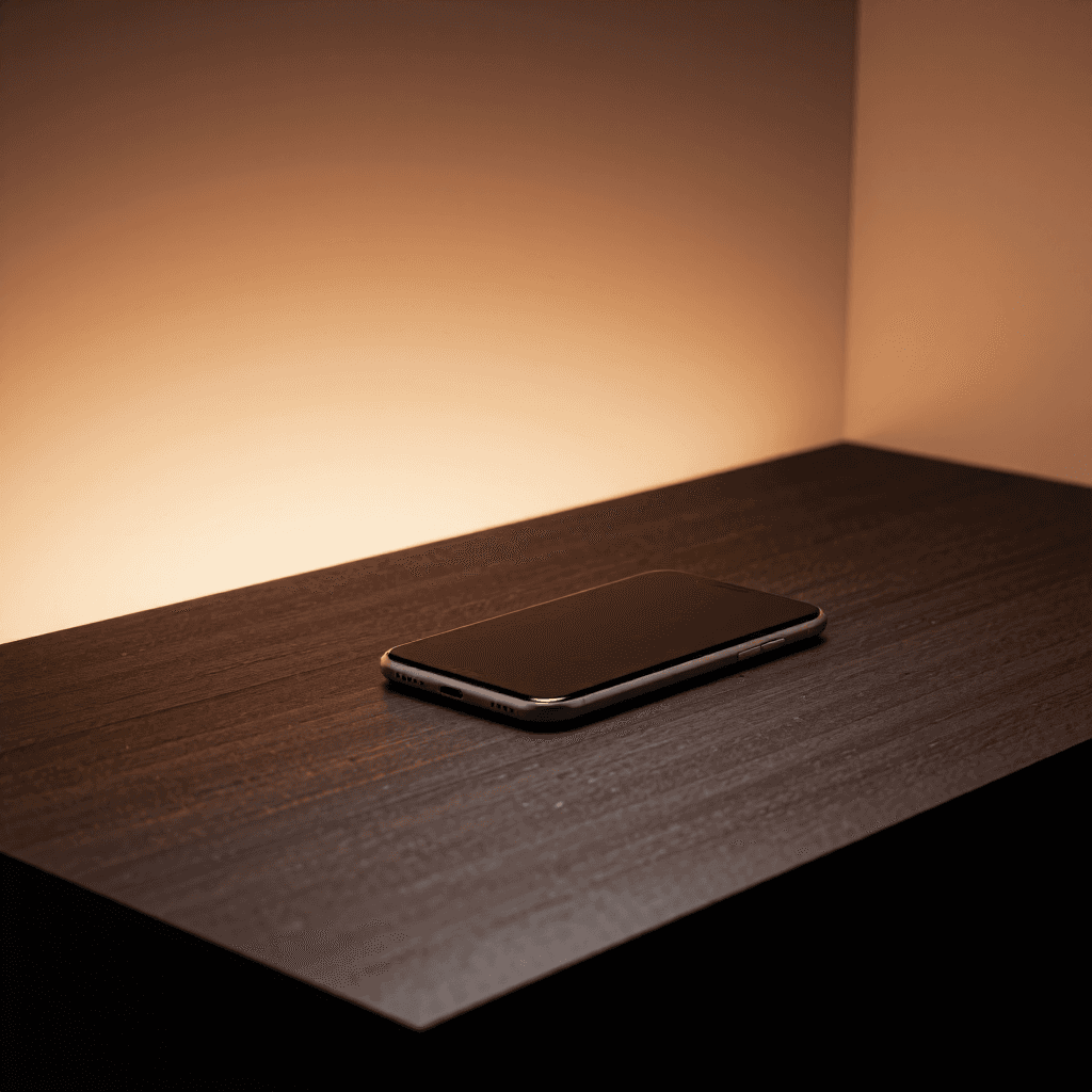 product photography of a smartphone