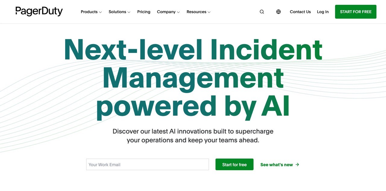 PagerDuty Website Screenshot