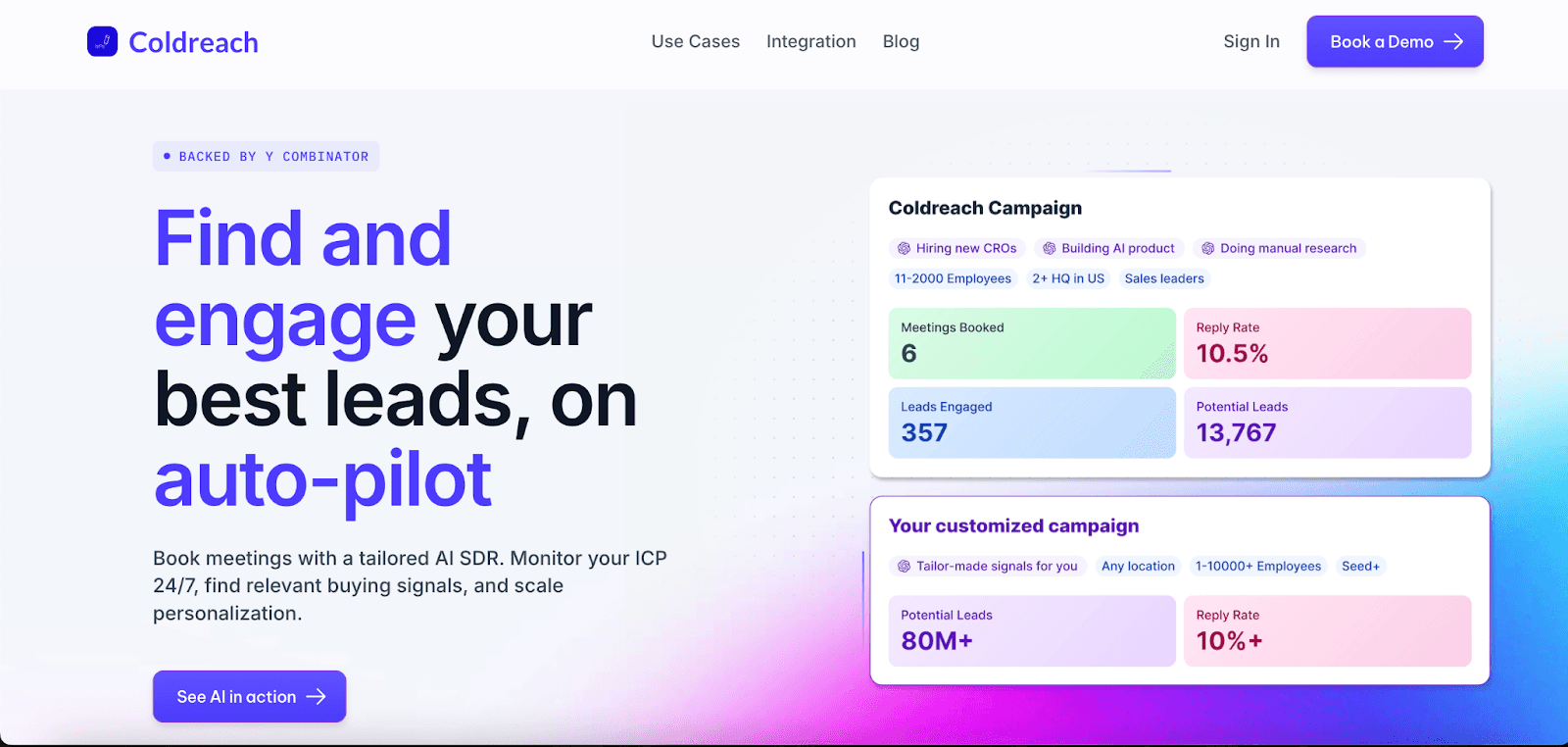 Coldreach homepage