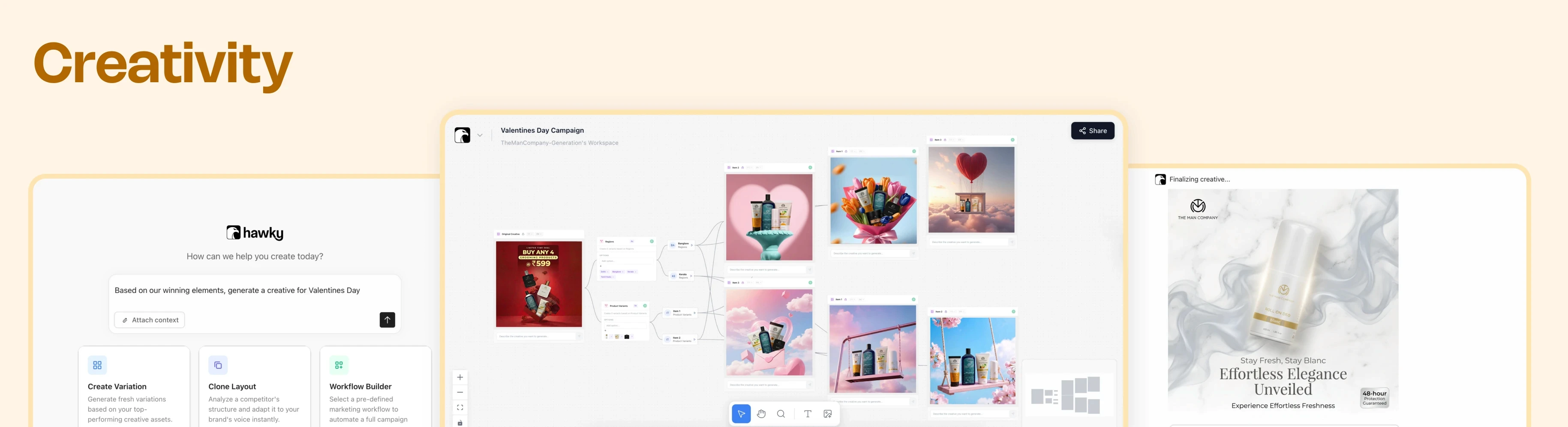 Generate ad creatives using Hawky's AI Creative Generation