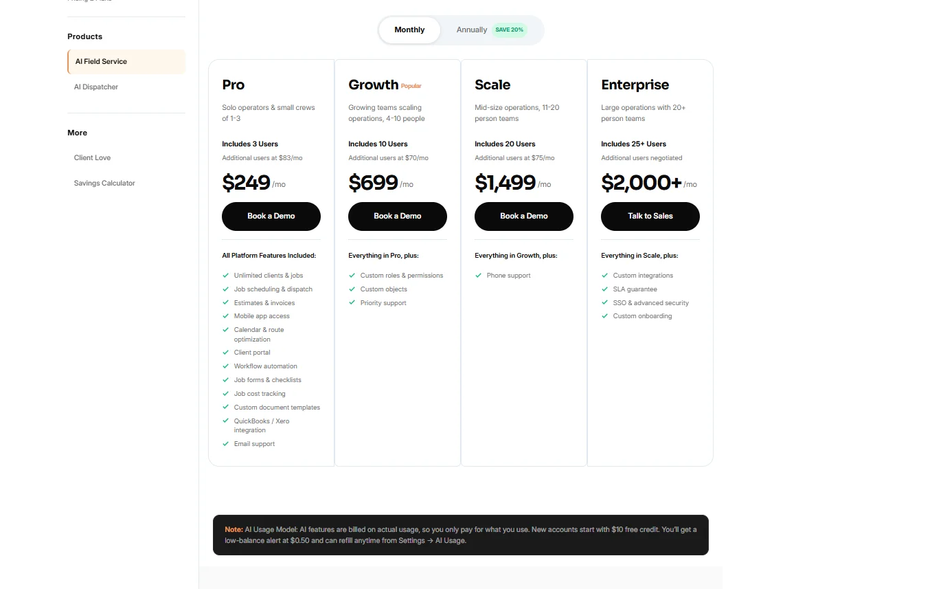 FieldCamp Pricing