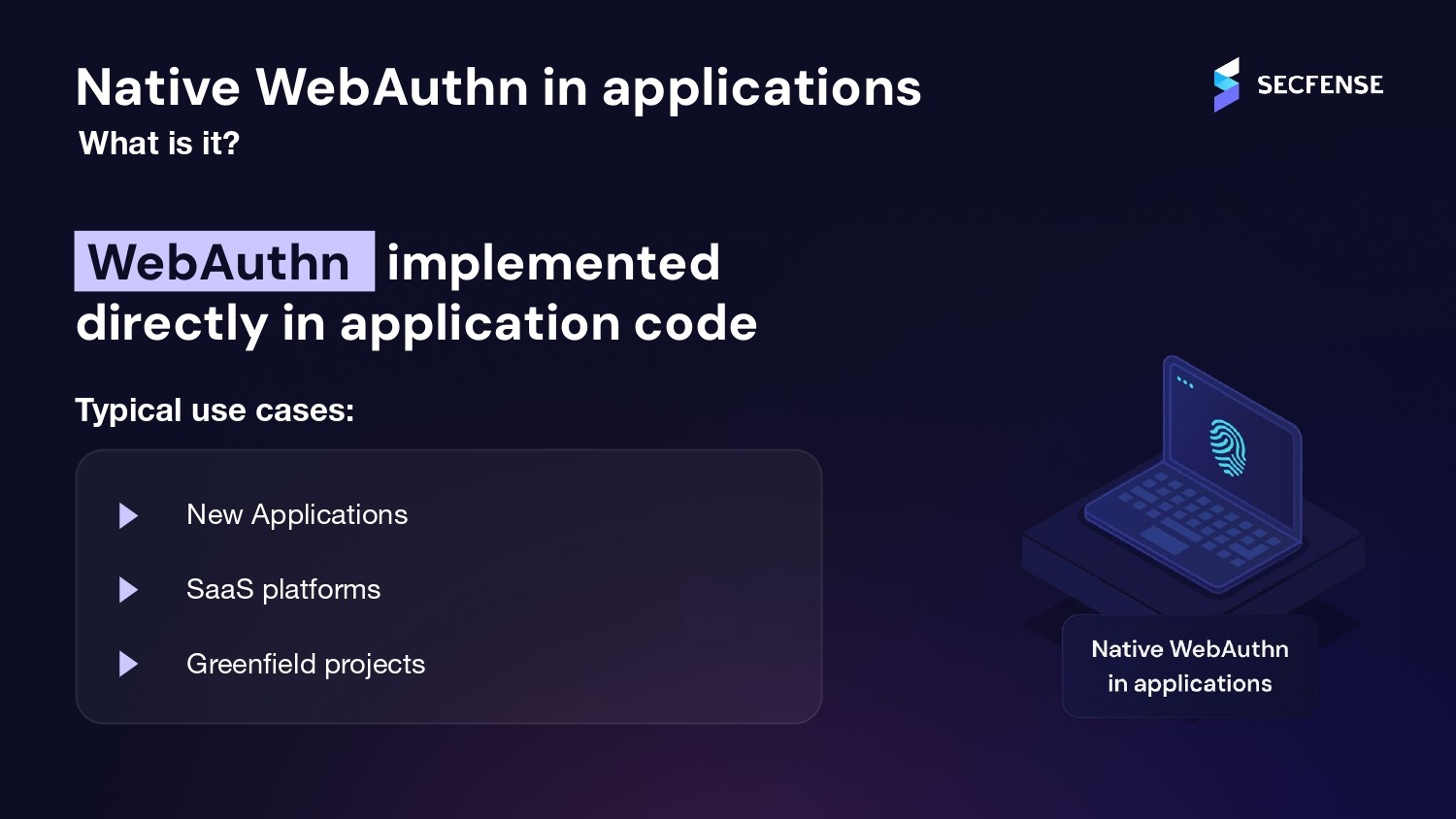 Native WebAuthn in Applications