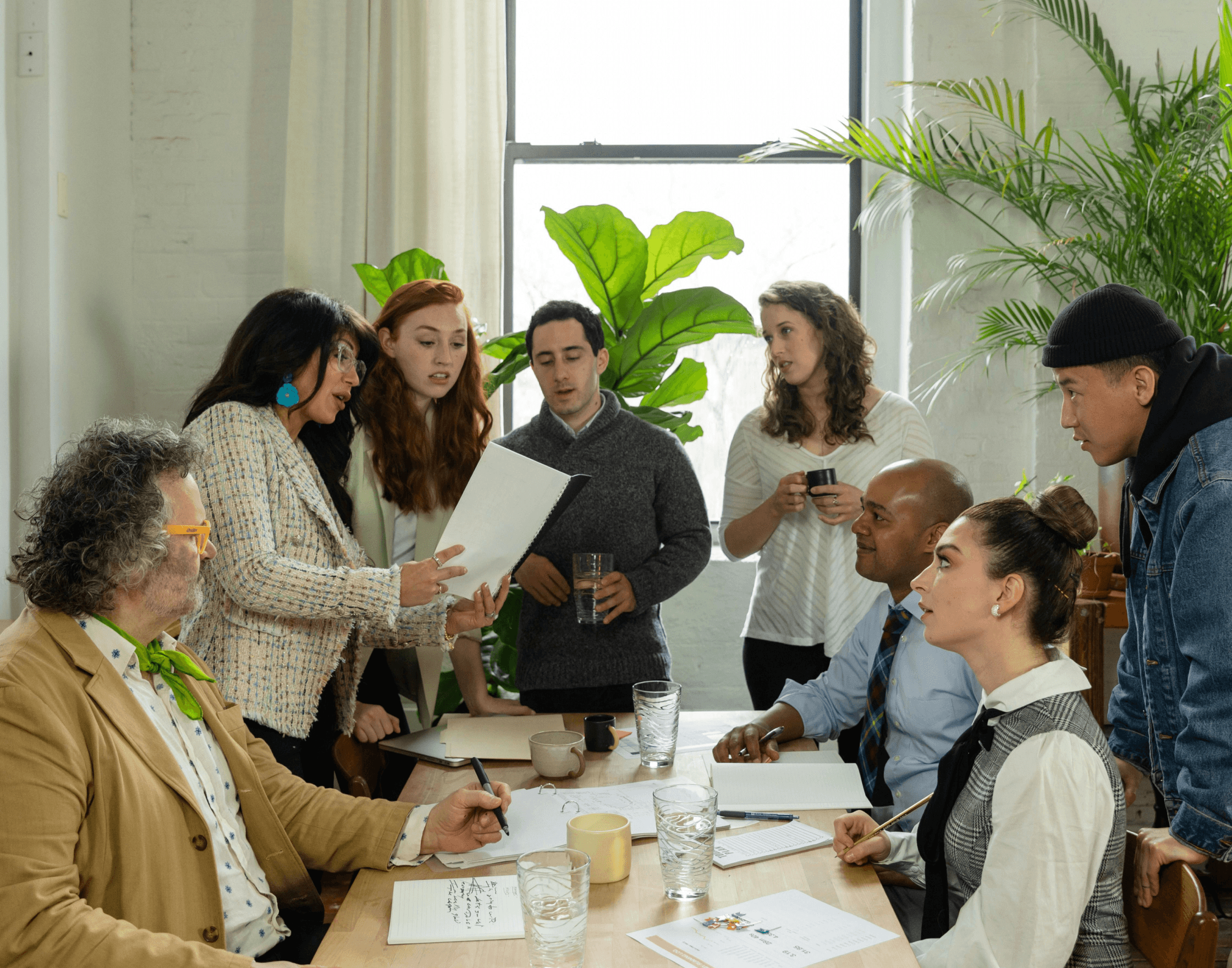 Diverse creative team meeting