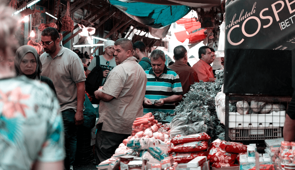 A vegetable market in Amman, Jordan.